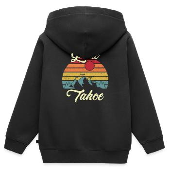 Lac Tahoe - Sweat Premium à capuche zippé enfant bio - noir - Dos - AI Model Kid Male (0cm)