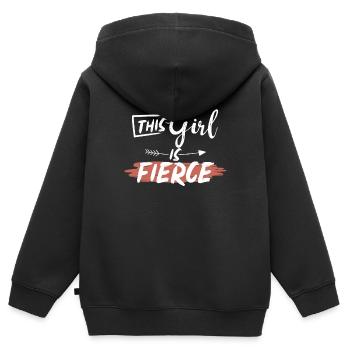 Feministin Feminismus - Kinder Premium Organic Zip Hoodie - Schwarz - Hinten - AI Model Kid Male (0cm)