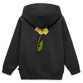 Löwenzahn - Kinder Premium Organic Zip Hoodie - Schwarz - Hinten - AI Model Kid Male (0cm)