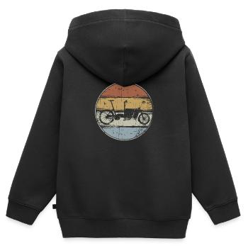 Lastenrad retro Klimaschutz Transport - Kinder Premium Organic Zip Hoodie - Schwarz - Hinten - AI Model Kid Male (0cm)