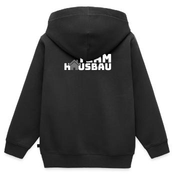 Petit maître d’ouvrage Jeune maison équipe équipe cadeau - Sweat Premium à capuche zippé enfant bio - noir - Dos - AI Model Kid Male (0cm)