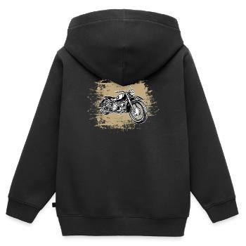 Mofa Moped Moped Spann Ural Ostalgie RDA mofa DDR Mope - Sweat Premium à capuche zippé enfant bio - noir - Dos - AI Model Kid Male (0cm)