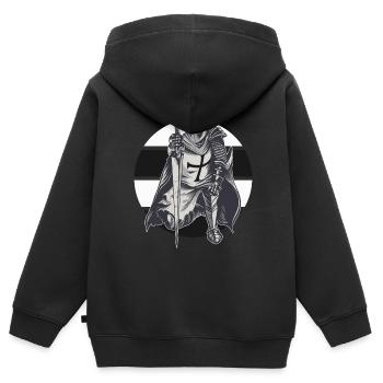Ordre Allemand Chevalier Noir Croix Blanche Templier - Sweat Premium à capuche zippé enfant bio - noir - Dos - AI Model Kid Male (0cm)
