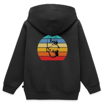 German Shepherd - Kids Premium Organic Zip-up Hoodie - black - Back - AI Model Kid Male (0cm)