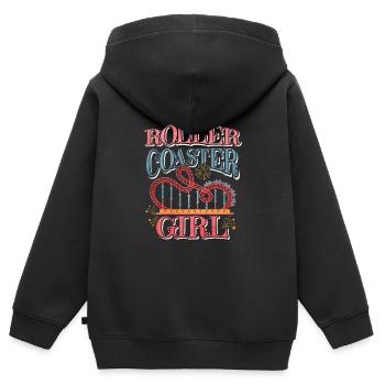 Montagnes russes - Sweat Premium à capuche zippé enfant bio - noir - Dos - AI Model Kid Male (0cm)