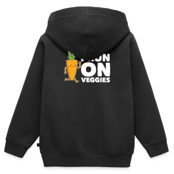 Veggie Vegetables Vegetarian Vegetarian - Kids Premium Organic Zip-up Hoodie - black - Back - AI Model Kid Male (0cm)