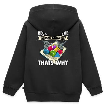 Rollenspiel Würfel - Kinder Premium Organic Zip Hoodie - Schwarz - Hinten - AI Model Kid Male (0cm)