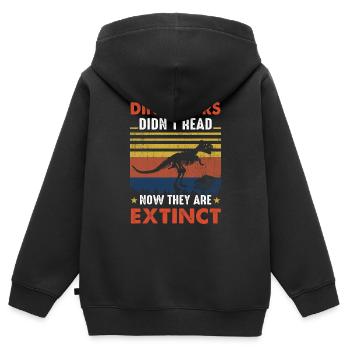 Dinosaurier haben nicht gelesen jetzt sind Sie - Kinder Premium Organic Zip Hoodie - Schwarz - Hinten - AI Model Kid Male (0cm)