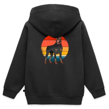 Dobermann - Kinder Premium Organic Zip Hoodie - Schwarz - Hinten - AI Model Kid Male (0cm)