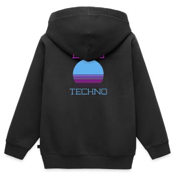 Techno Music Let es Techno - Kinder Premium Organic Zip Hoodie - Schwarz - Hinten - AI Model Kid Male (0cm)