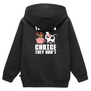 Veggie Vegetables Vegetarian Vegetarian - Kids Premium Organic Zip-up Hoodie - black - Back - AI Model Kid Male (0cm)