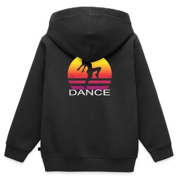 Vintage Tanzen Tanzschule Geschenk - Kinder Premium Organic Zip Hoodie - Schwarz - Hinten - AI Model Kid Male (0cm)