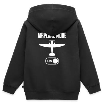 Flugzeug-Modus - Kinder Premium Organic Zip Hoodie - Schwarz - Hinten - AI Model Kid Male (0cm)