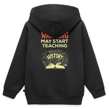 Geschichte Warnung Geschichtslehrer für Geschichts - Kinder Premium Organic Zip Hoodie - Schwarz - Hinten - AI Model Kid Male (0cm)
