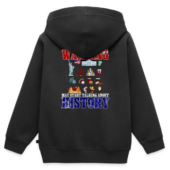 Geschichte Warnung Geschichtslehrer für Geschichts - Kinder Premium Organic Zip Hoodie - Schwarz - Hinten - AI Model Kid Male (0cm)