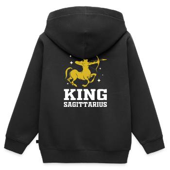 Sagittarius Zodiac - Kids Premium Organic Zip-up Hoodie - black - Back - AI Model Kid Male (0cm)