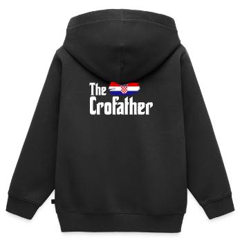 Croatie Drapeau Hrvatska Papa Jugo Père Balkan - Sweat Premium à capuche zippé enfant bio - noir - Dos - AI Model Kid Male (0cm)