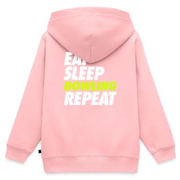 Eat Sleep Bowling Repeat - Kinder Premium Organic Zip Hoodie - Rosa - Hinten - AI Model Kid Female (0cm)