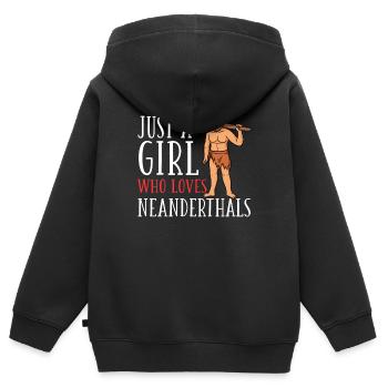 Neanderthal Test Caveman Humans - Kids Premium Organic Zip-up Hoodie - black - Back - AI Model Kid Male (0cm)