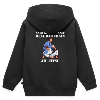 Jiujitsu Dad Einige Dad spielen Golf Real Dad trai - Kinder Premium Organic Zip Hoodie - Schwarz - Hinten - AI Model Kid Male (0cm)
