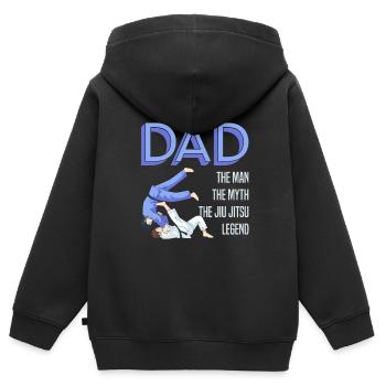 Jiujitsu Dad Der Mann Der Mythos Die Jiu Jitsu Leg - Kinder Premium Organic Zip Hoodie - Schwarz - Hinten - AI Model Kid Male (0cm)