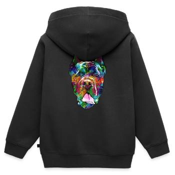 Cane Corso - Sweat Premium à capuche zippé enfant bio - noir - Dos - AI Model Kid Male (0cm)