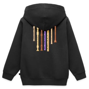 Flûte traversière Flûte de flûte de flûte de la flûte cadeau Drôle de traverse - Sweat Premium à capuche zippé enfant bio - noir - Dos - AI Model Kid Male (0cm)