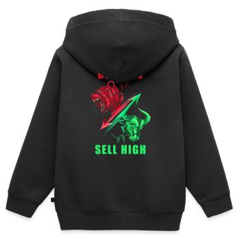 Actions d’investisseurs - Sweat Premium à capuche zippé enfant bio - noir - Dos - AI Model Kid Male (0cm)