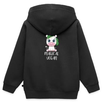 Vegan Veganismus Gemüse Veganer - Kinder Premium Organic Zip Hoodie - Schwarz - Hinten - AI Model Kid Male (0cm)