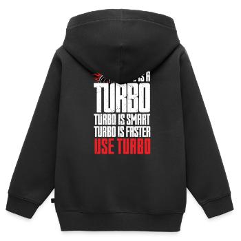 Turbo ist Smart schneller verwenden Turbo-Ladegerät - Kinder Premium Organic Zip Hoodie - Schwarz - Hinten - AI Model Kid Male (0cm)