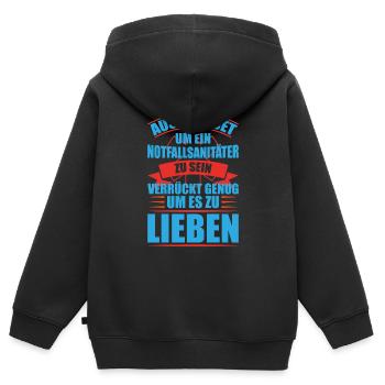 Notfallsanitäter Geschenk Notarzt Krankenwagen - Kinder Premium Organic Zip Hoodie - Schwarz - Hinten - AI Model Kid Male (0cm)