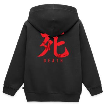 Japanisch Tot - Kinder Premium Organic Zip Hoodie - Schwarz - Hinten - AI Model Kid Male (0cm)