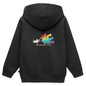 PRISMA RAINBOW CATS - Sweat Premium à capuche zippé enfant bio - noir - Dos - AI Model Kid Male (0cm)