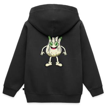 Fenchel - Kinder Premium Organic Zip Hoodie - Schwarz - Hinten - AI Model Kid Male (0cm)