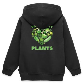 Veggie Vegetables Vegetarian Vegetarian - Kids Premium Organic Zip-up Hoodie - black - Back - AI Model Kid Male (0cm)