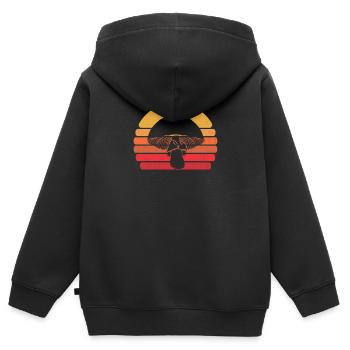 Champignons Cueilleurs de champignons Éponges Champignons Cueilleurs - Sweat Premium à capuche zippé enfant bio - noir - Dos - AI Model Kid Male (0cm)