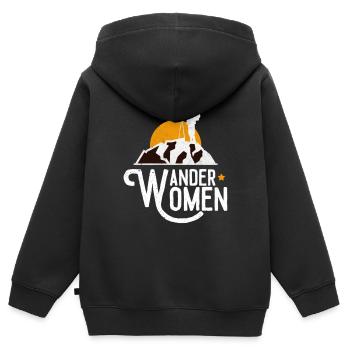 Wander Woman Wandern - Kinder Premium Organic Zip Hoodie - Schwarz - Hinten - AI Model Kid Male (0cm)