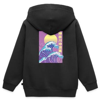 Great Wave of Kanagawa - Kinder Premium Organic Zip Hoodie - Schwarz - Hinten - AI Model Kid Male (0cm)