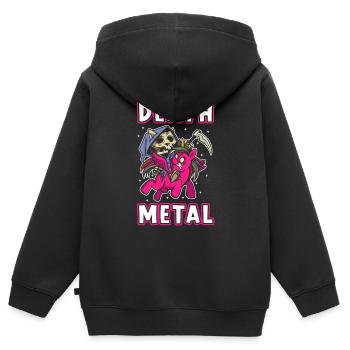 Death Metal Einhorn - Kinder Premium Organic Zip Hoodie - Schwarz - Hinten - AI Model Kid Male (0cm)