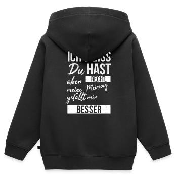 Lustig Funny Witzig Statement Papa Spruch Mann - Kinder Premium Organic Zip Hoodie - Schwarz - Hinten - AI Model Kid Male (0cm)