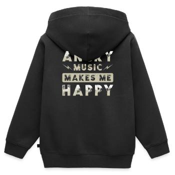 Metal Musik Angry Music - Kinder Premium Organic Zip Hoodie - Schwarz - Hinten - AI Model Kid Male (0cm)