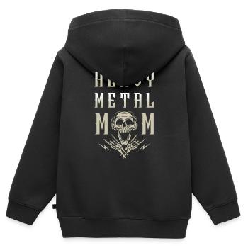 Heavy Metal Maman - Sweat Premium à capuche zippé enfant bio - noir - Dos - AI Model Kid Male (0cm)