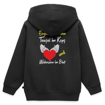 Lustig Funny Witzig Statement Papa Spruch Mann - Kinder Premium Organic Zip Hoodie - Schwarz - Hinten - AI Model Kid Male (0cm)
