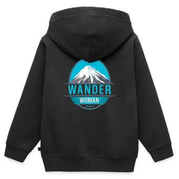 Wander Woman Wandern - Kinder Premium Organic Zip Hoodie - Schwarz - Hinten - AI Model Kid Male (0cm)