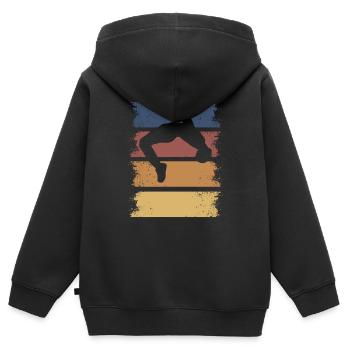 Parkour Freerunning Backflip Retro - Kinder Premium Organic Zip Hoodie - Schwarz - Hinten - AI Model Kid Male (0cm)
