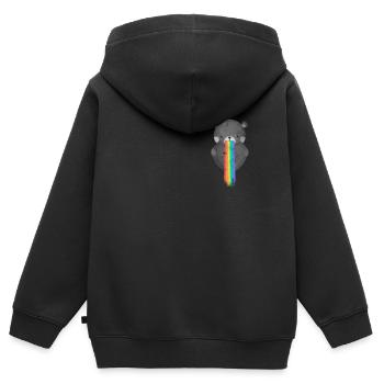 Bear Teddy Rainbow LGBT Pride Gay CSD - Kids Premium Organic Zip-up Hoodie - black - Back - AI Model Kid Male (0cm)