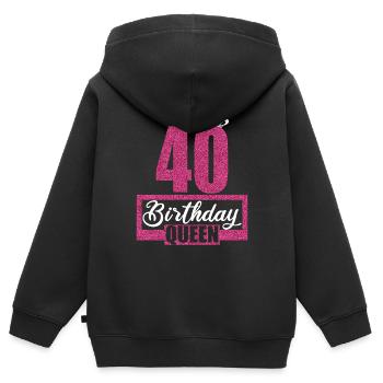 40. Geburtstag 40 Jahre 40er Birthday Queen - Kinder Premium Organic Zip Hoodie - Schwarz - Hinten - AI Model Kid Male (0cm)
