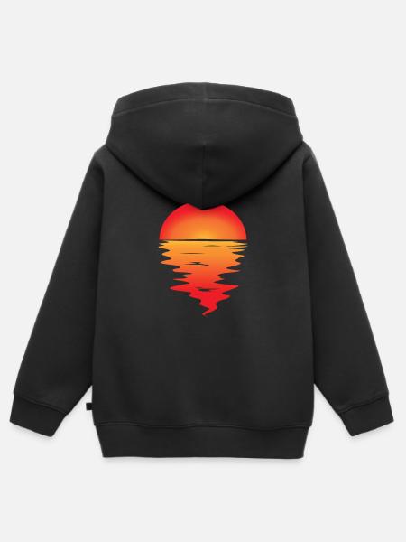 zonsondergang - Kinder Premium zip hoodie biologisch - zwart