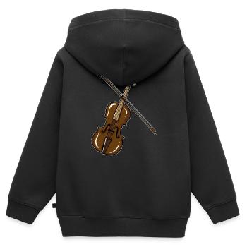 Violine - Kinder Premium Organic Zip Hoodie - Schwarz - Hinten - AI Model Kid Male (0cm)