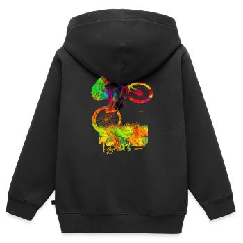 Downhill Mountainbike Downhill VTT cadeau - Sweat Premium à capuche zippé enfant bio - noir - Dos - AI Model Kid Male (0cm)